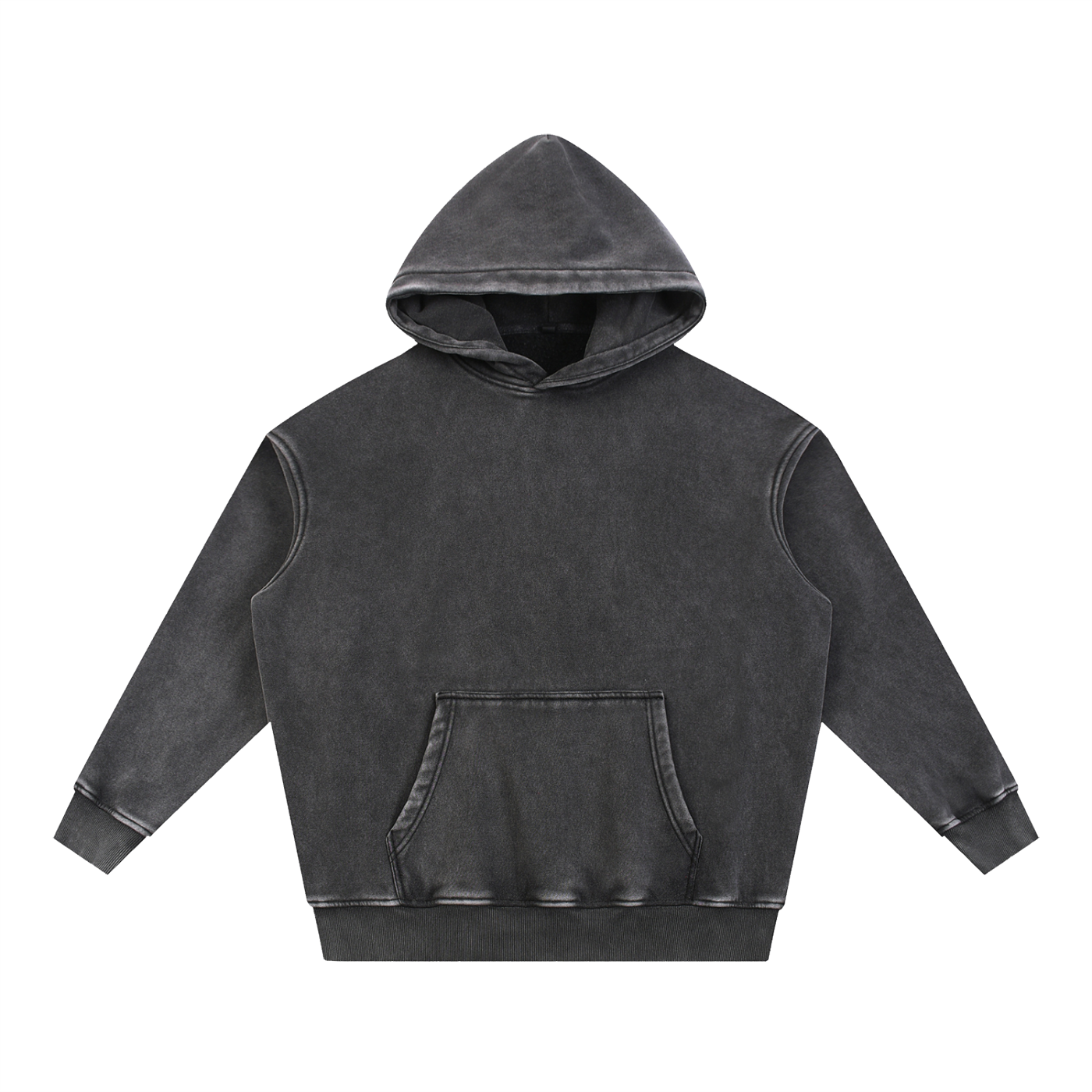 Snow-Wash Oversized Fleece Hoodie — 355 GSM