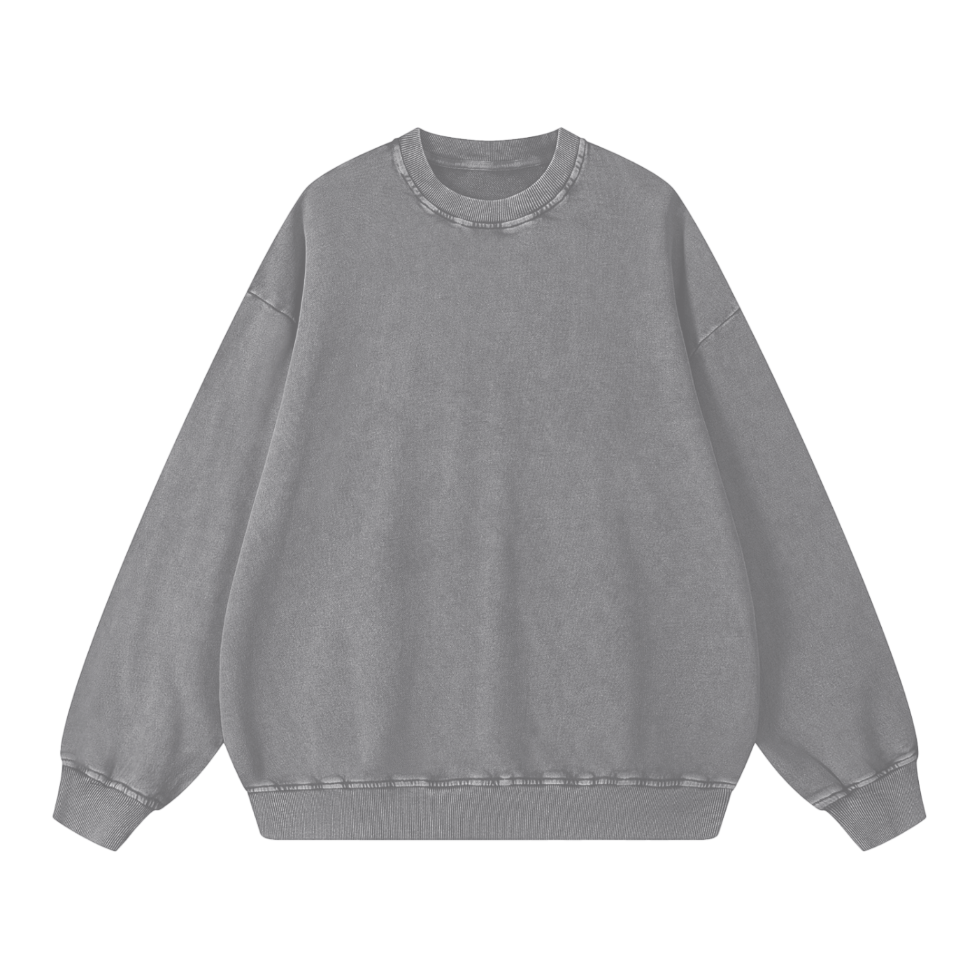 Snow-Washed Oversized Crewneck — 360 GSM