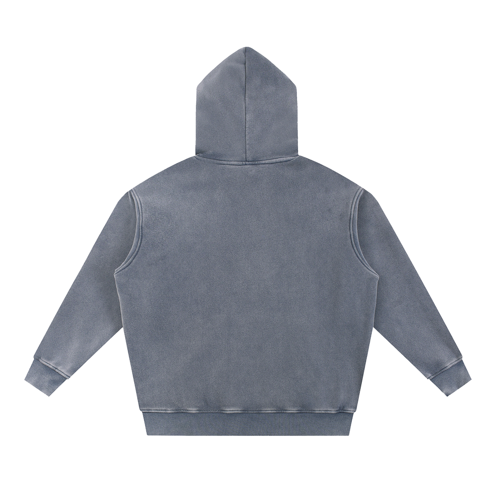 Snow-Wash Oversized Fleece Hoodie — 355 GSM