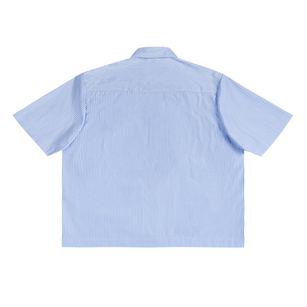 Vertical-Stripe Boxy Shirt — 100 GSM