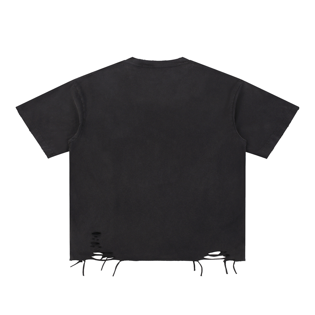 Snow-Washed Raw-Hem Tee — 270 GSM