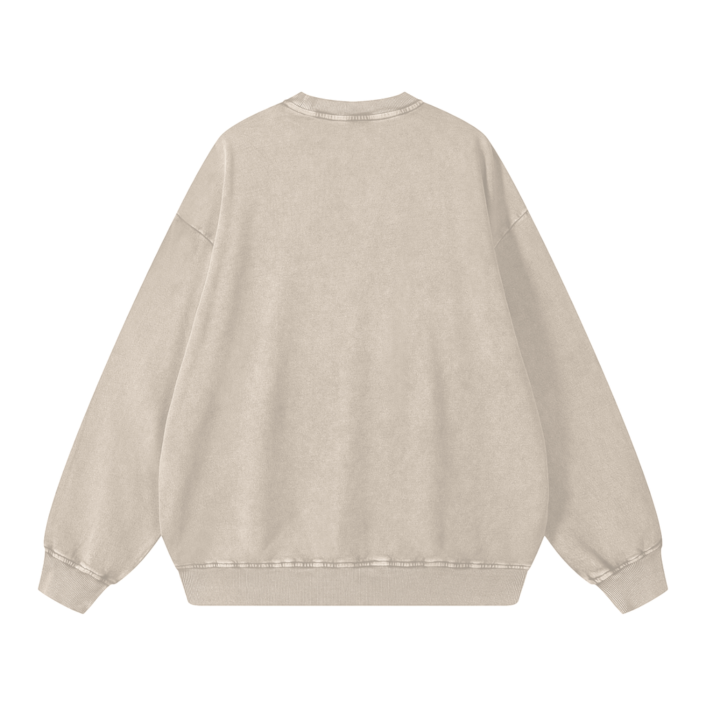 Snow-Washed Oversized Crewneck — 360 GSM