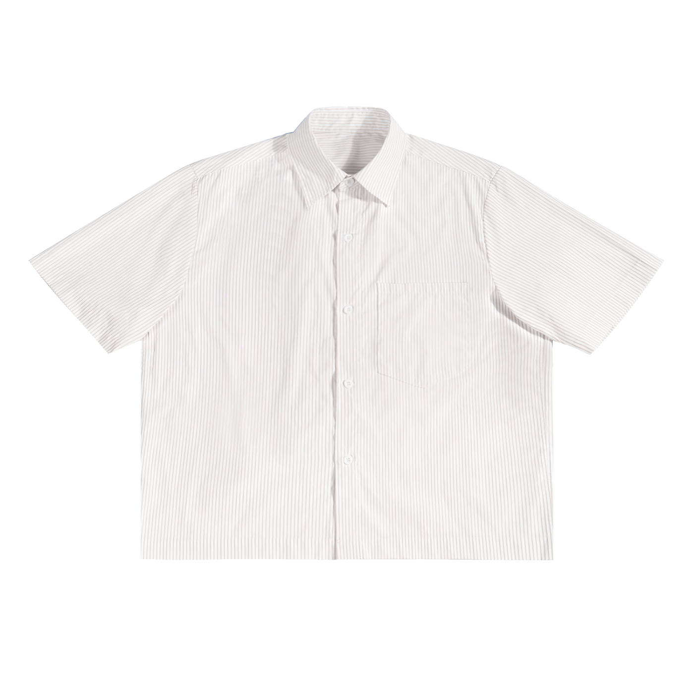 Vertical-Stripe Boxy Shirt — 100 GSM