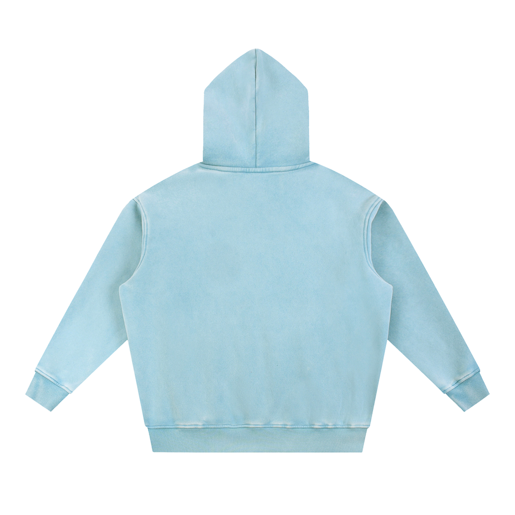Snow-Wash Oversized Fleece Hoodie — 355 GSM