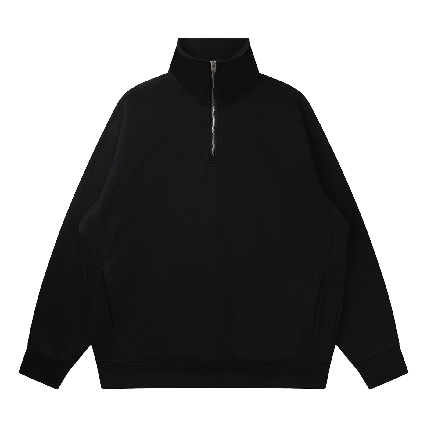 Quarter-Zip Drop-Shoulder Crewneck — 320 GSM