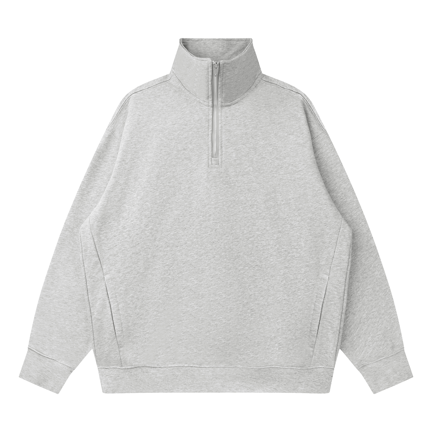 Quarter-Zip Drop-Shoulder Crewneck — 320 GSM