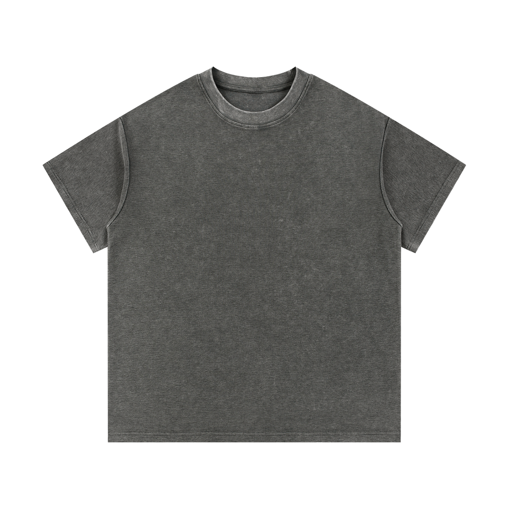 Mineral-Wash Waffle Tee — 340 GSM