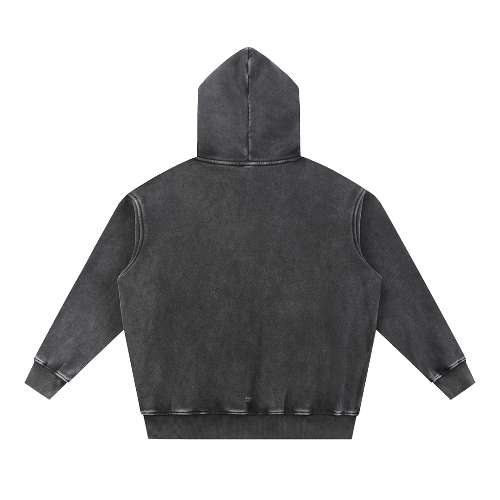 Snow-Wash Oversized Fleece Hoodie — 355 GSM