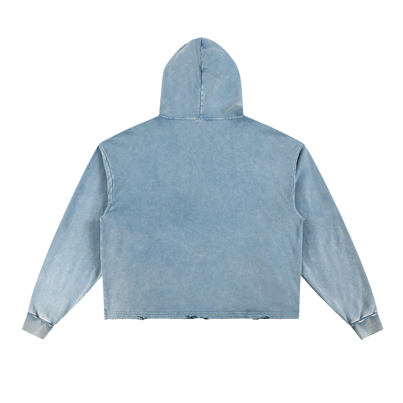 Vintage Frayed-Hem Hoodie — 340 GSM