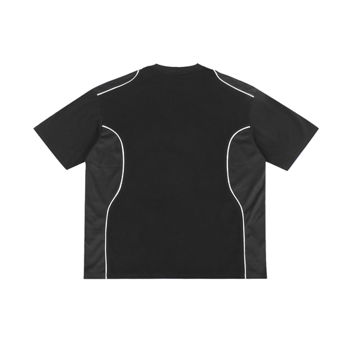 Contrast-Piped Panel Tee — 240 GSM