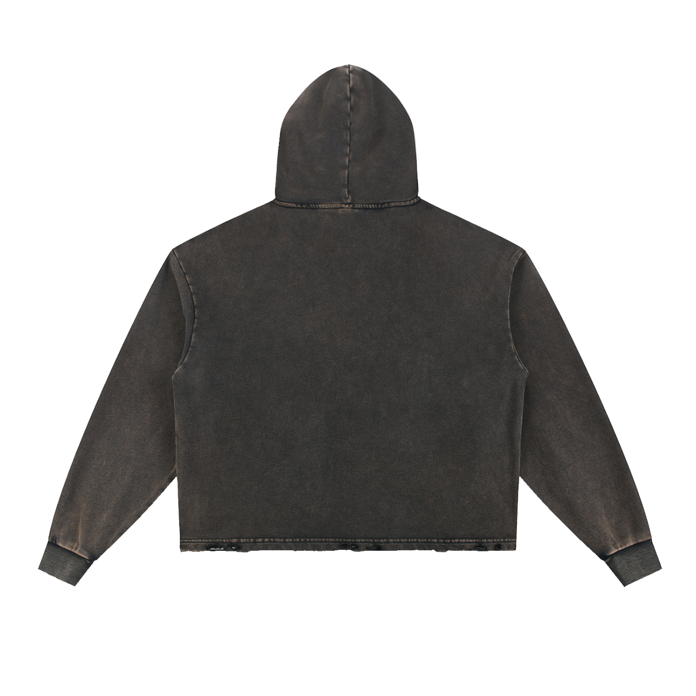 Vintage Frayed-Hem Hoodie — 340 GSM