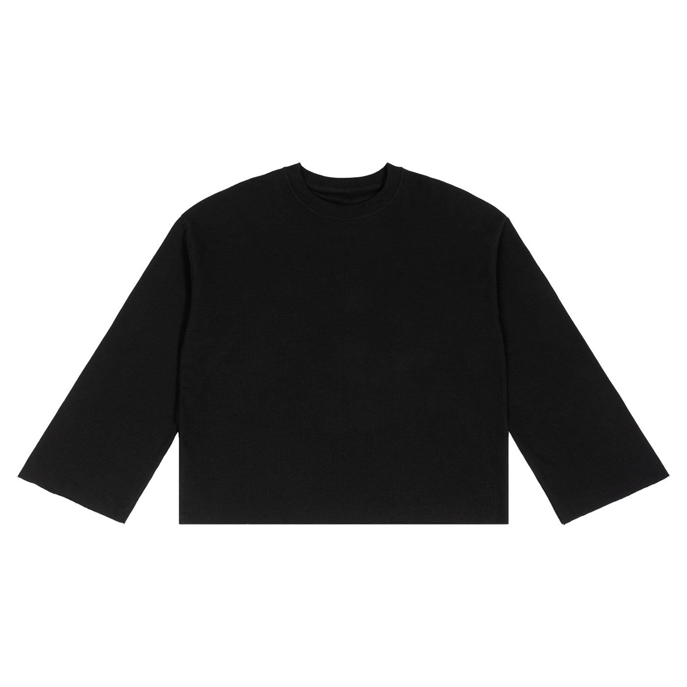 Waffle Raw-Edge Tee — 220 GSM
