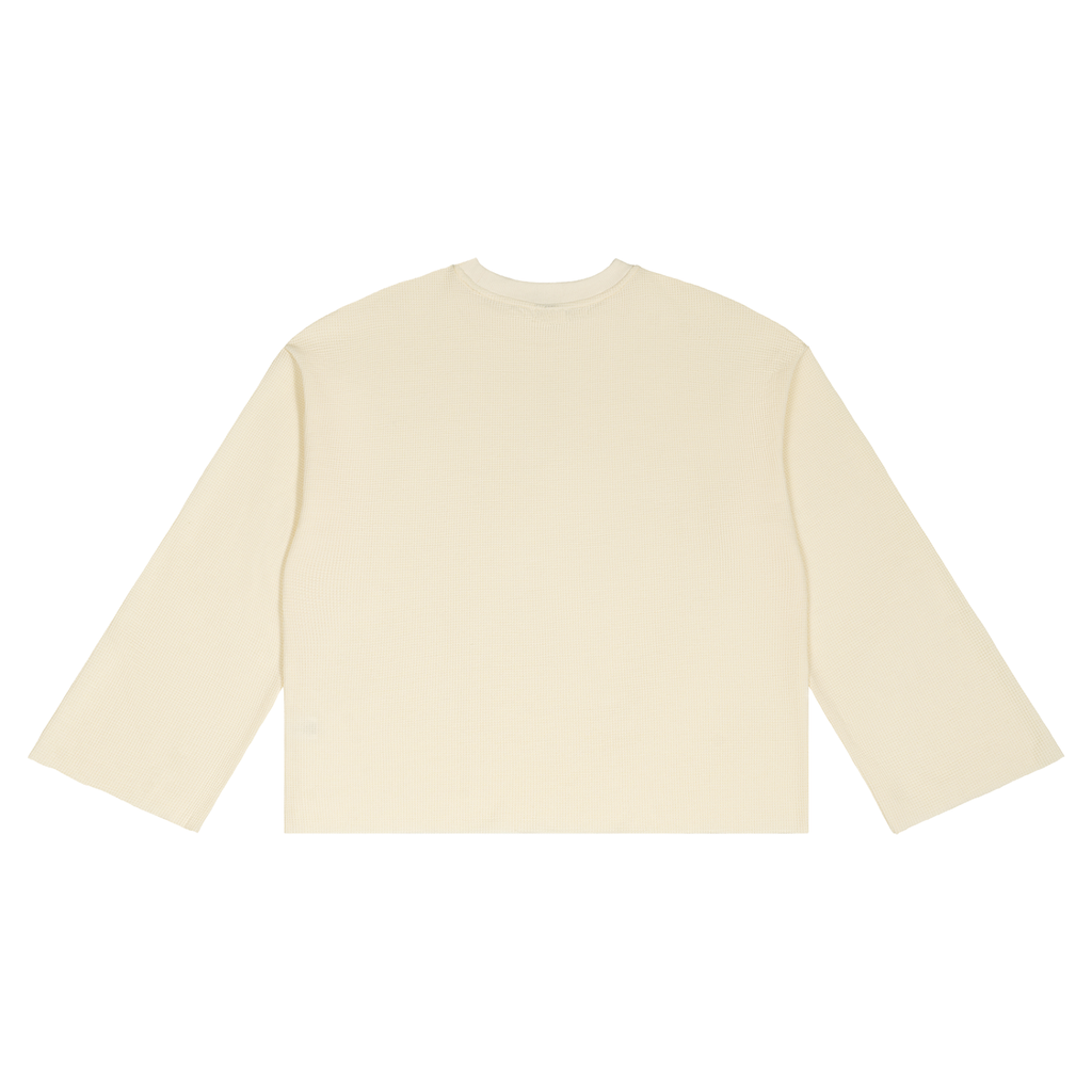 Waffle Raw-Edge Tee — 220 GSM
