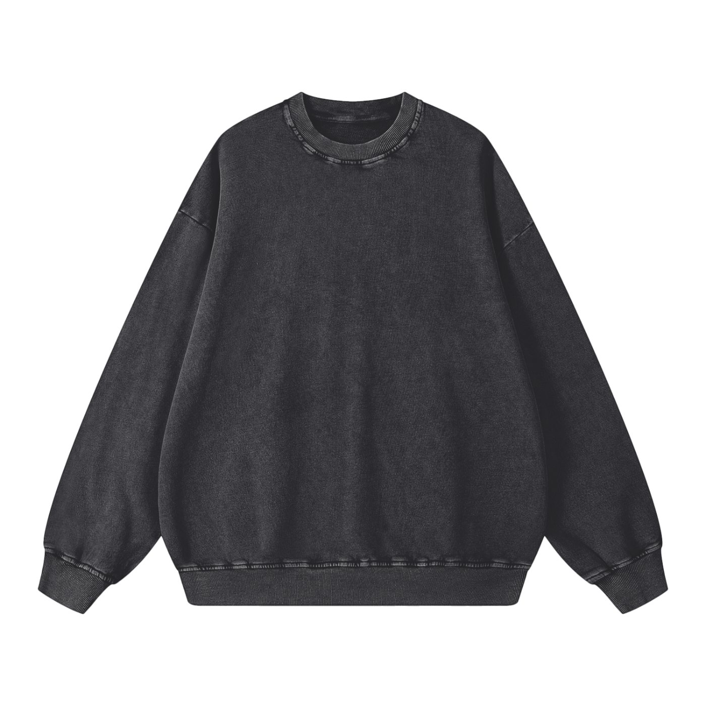 Snow-Washed Oversized Crewneck — 360 GSM