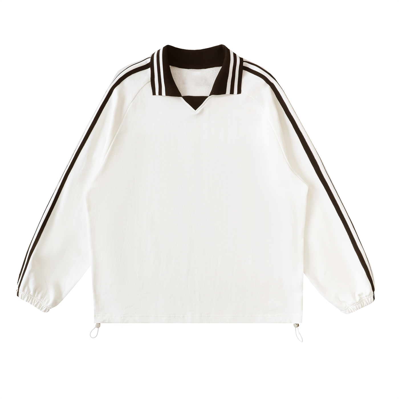 Contrast-Stripe Collar Sweatshirt — 380 GSM
