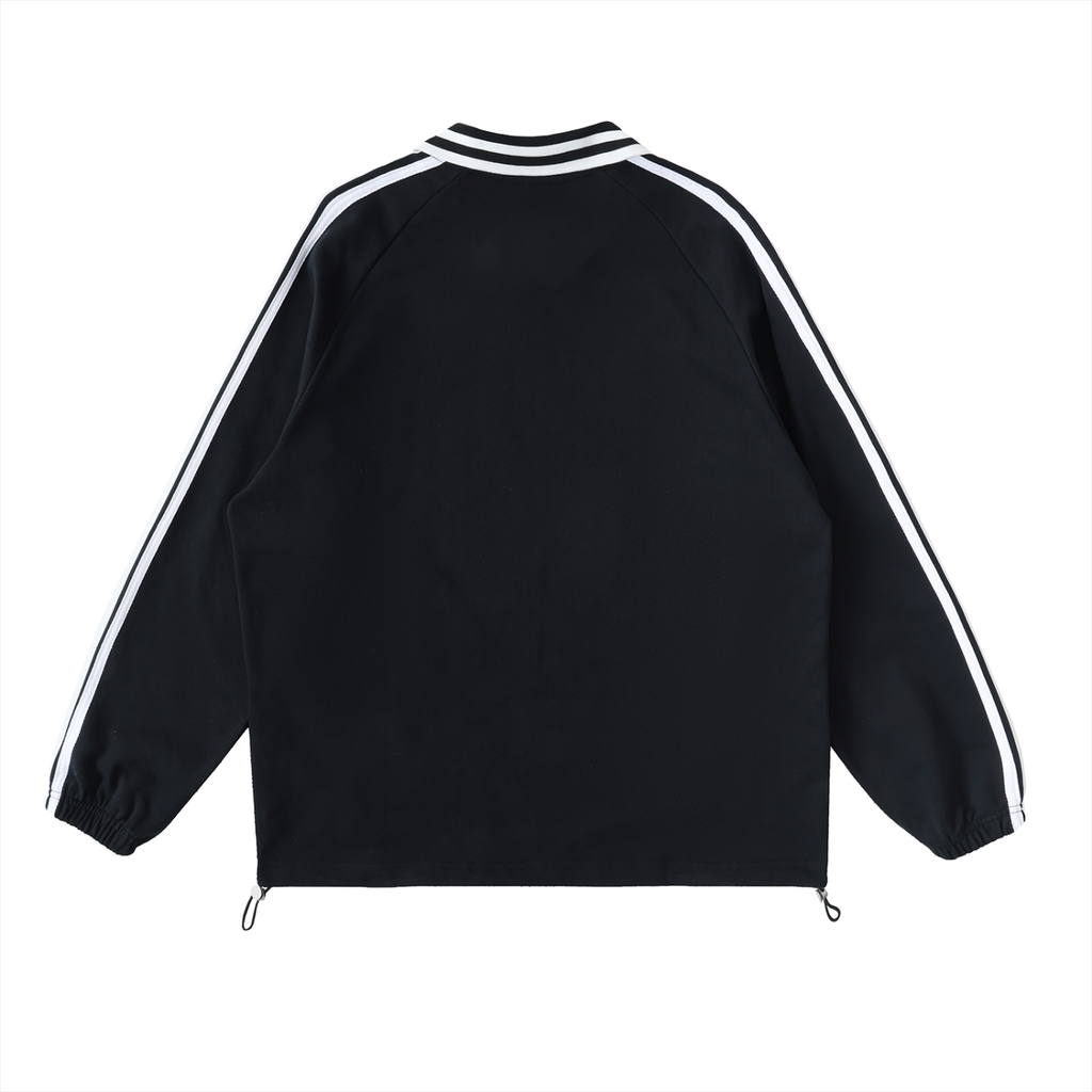 Contrast-Stripe Collar Sweatshirt — 380 GSM