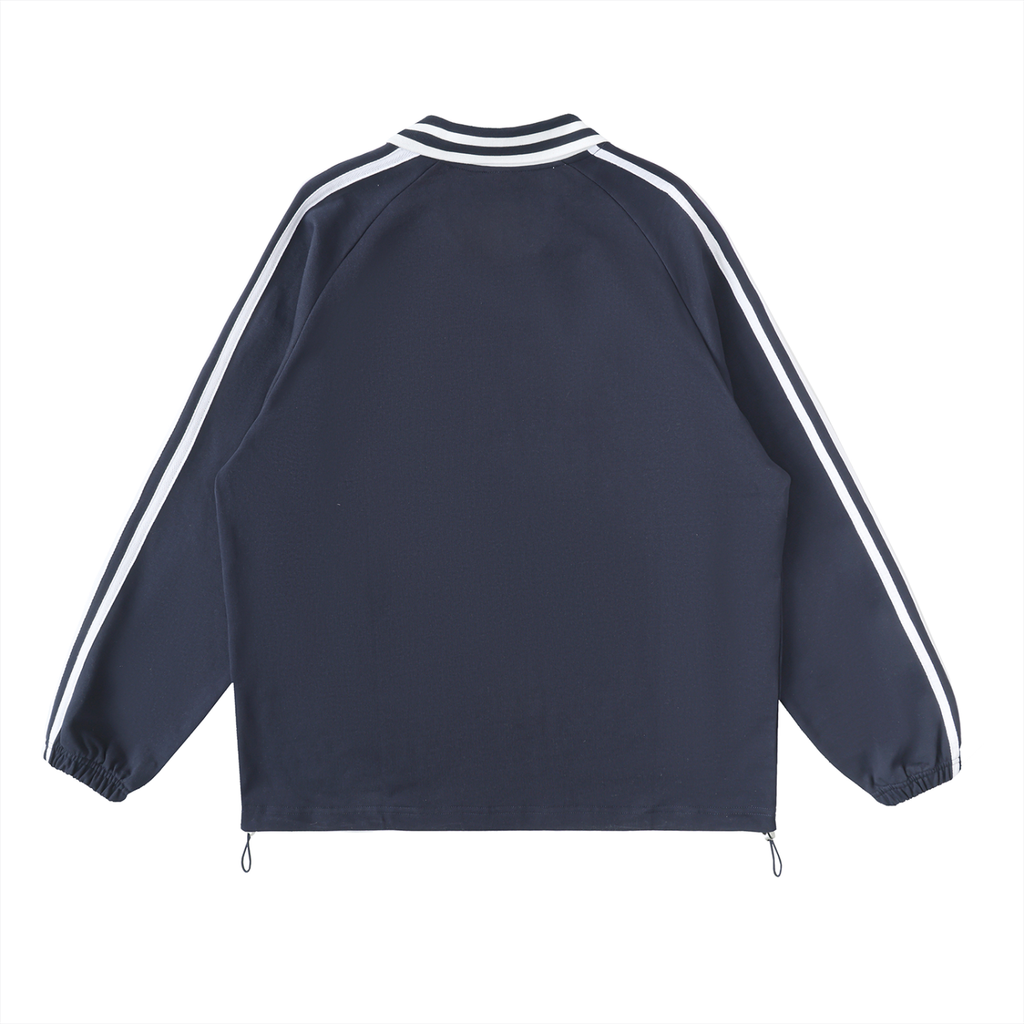 Contrast-Stripe Collar Sweatshirt — 380 GSM