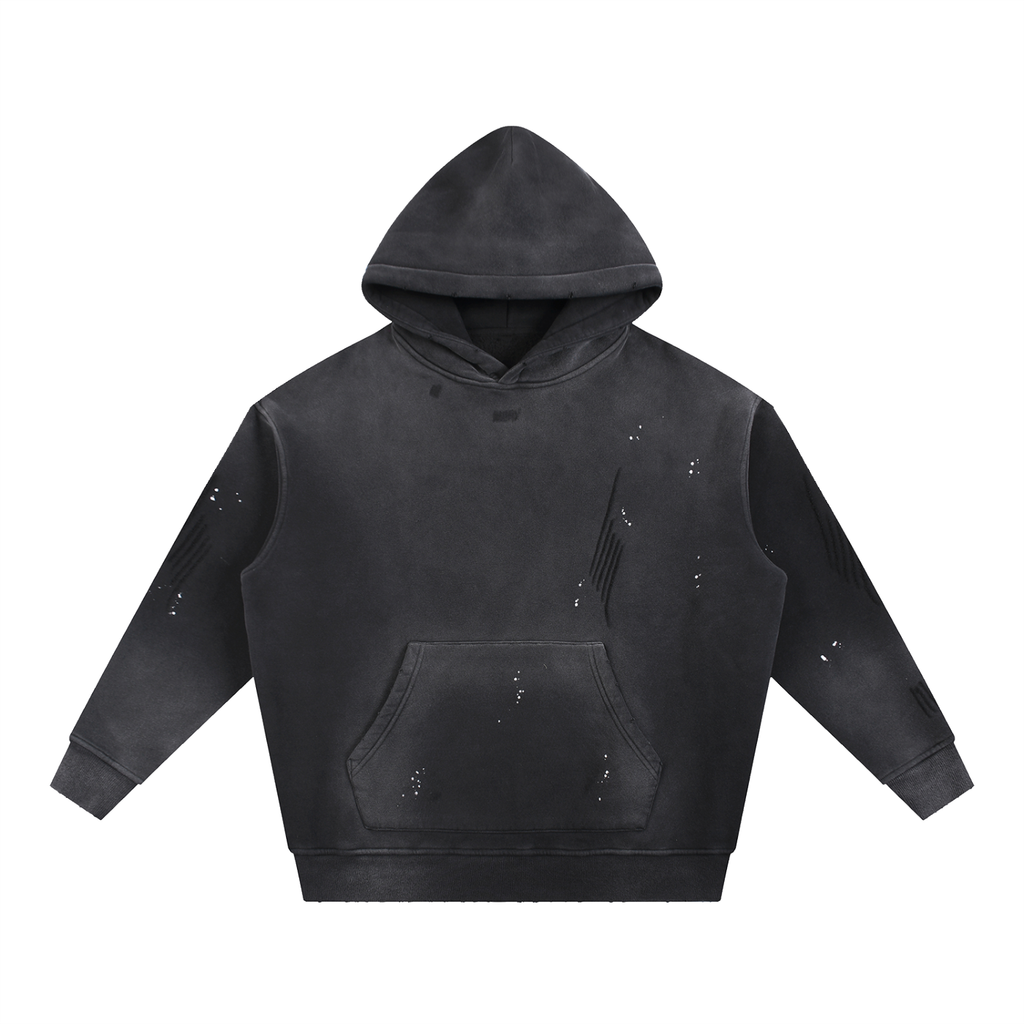 Vintage Frayed Fleece Hoodie — 360 GSM