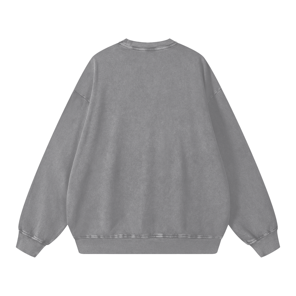 Snow-Washed Oversized Crewneck — 360 GSM