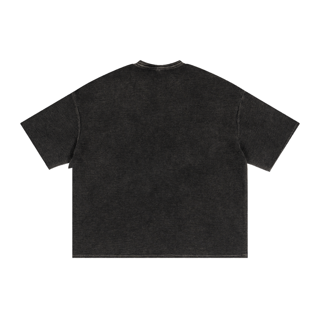 Textured Waffle-Wash Boxy Tee — 250 GSM