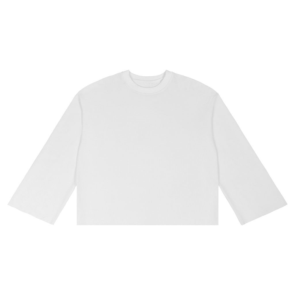 Waffle Raw-Edge Tee — 220 GSM