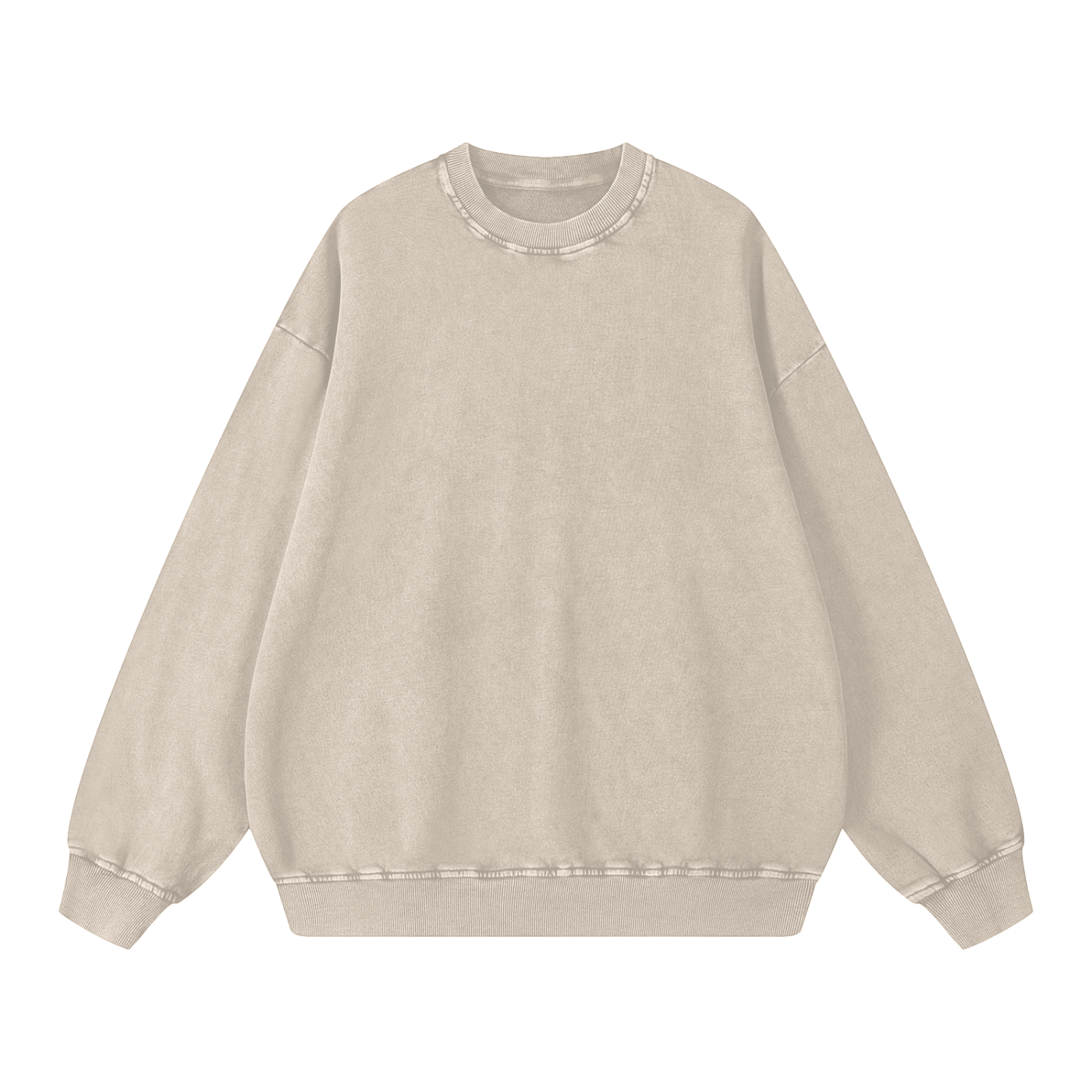 Snow-Washed Oversized Crewneck — 360 GSM