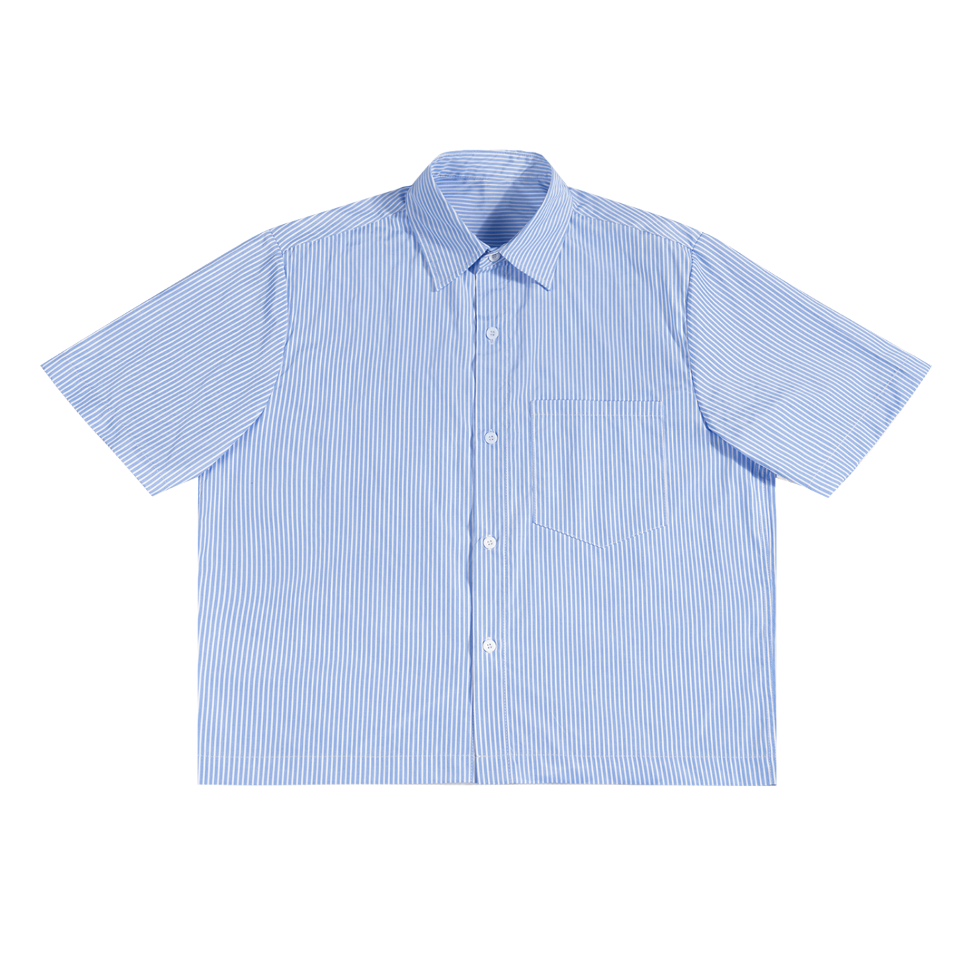 Vertical-Stripe Boxy Shirt — 100 GSM