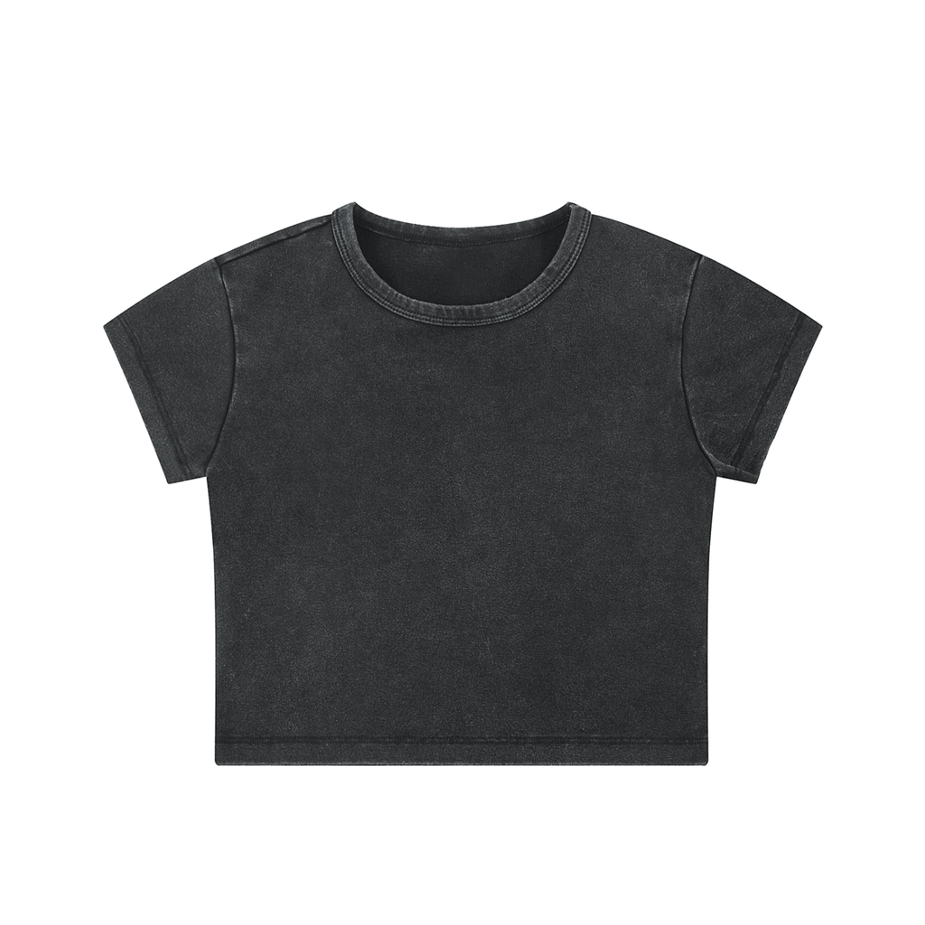 Women's Snow-Washed Crop Tee — 235 GSM by THR3ADS