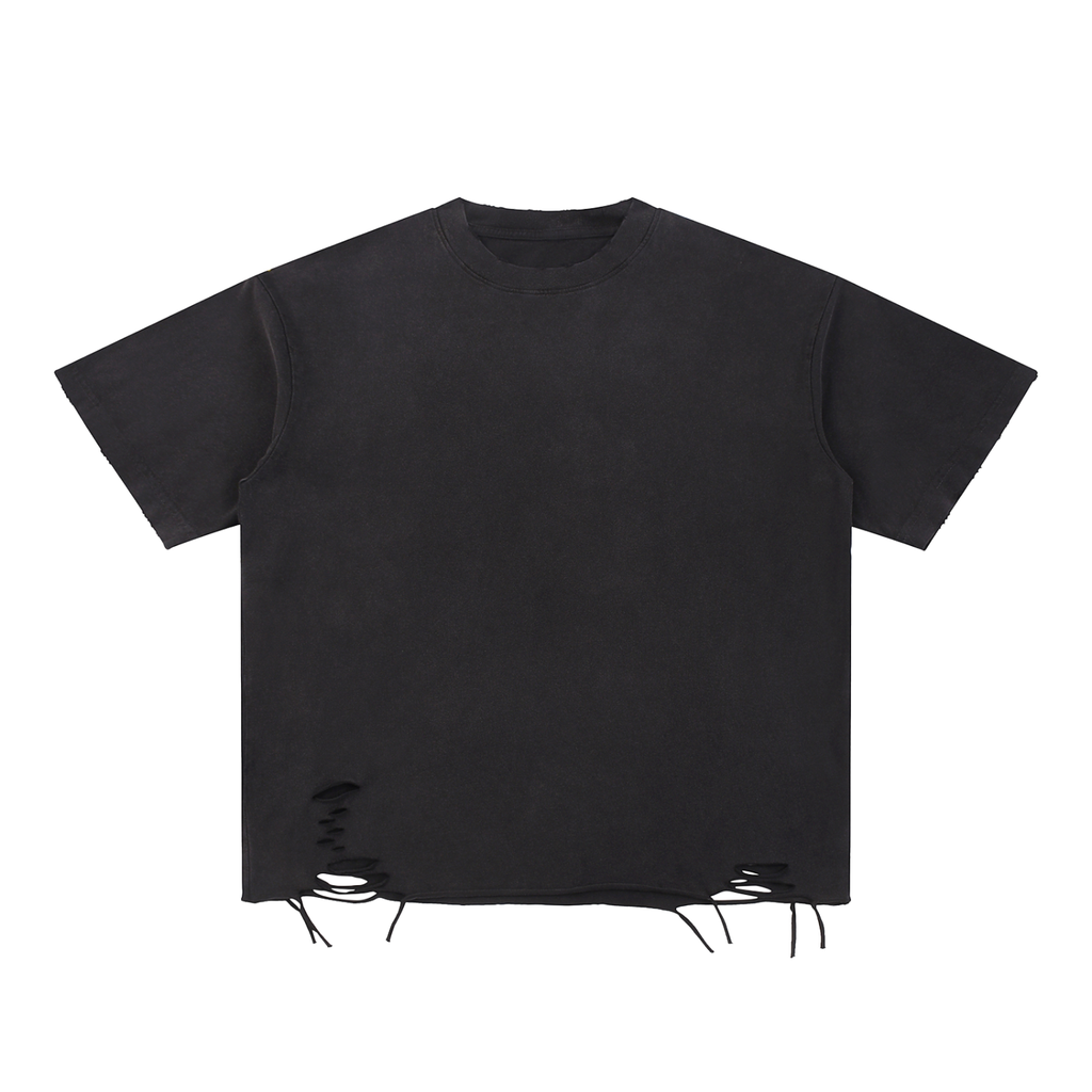 Snow-Washed Raw-Hem Tee — 270 GSM by THR3ADS