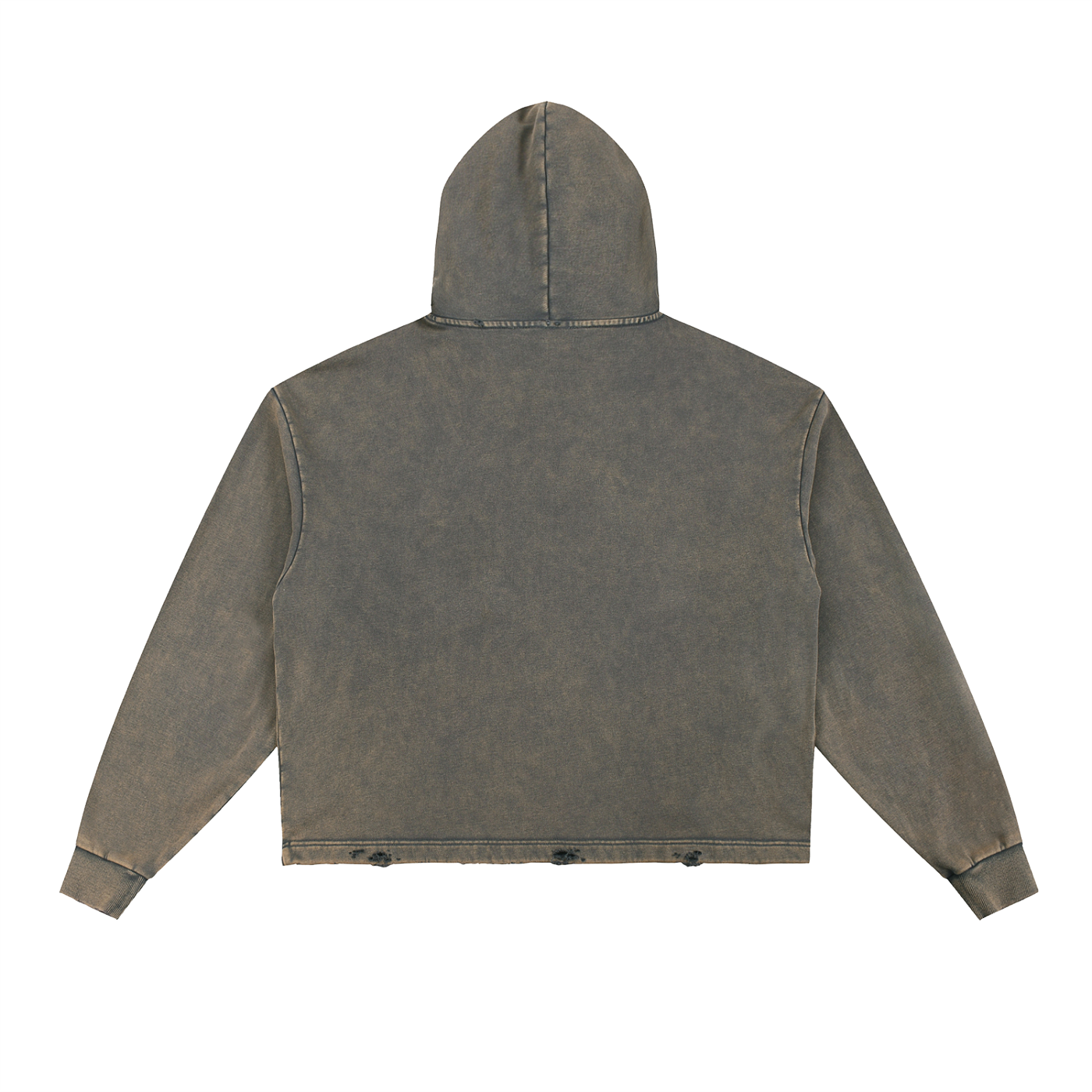 Vintage Frayed-Hem Hoodie — 340 GSM