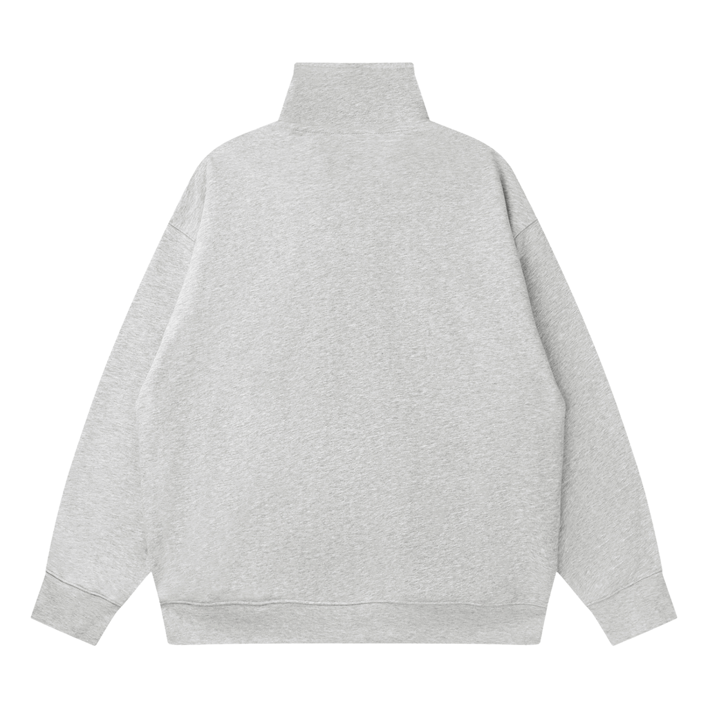 Quarter-Zip Drop-Shoulder Crewneck — 320 GSM