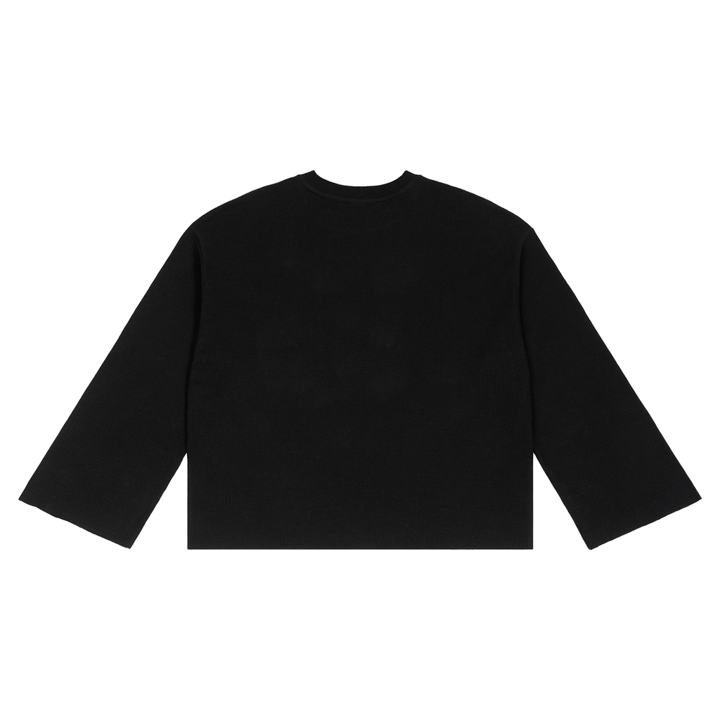 Waffle Raw-Edge Tee — 220 GSM