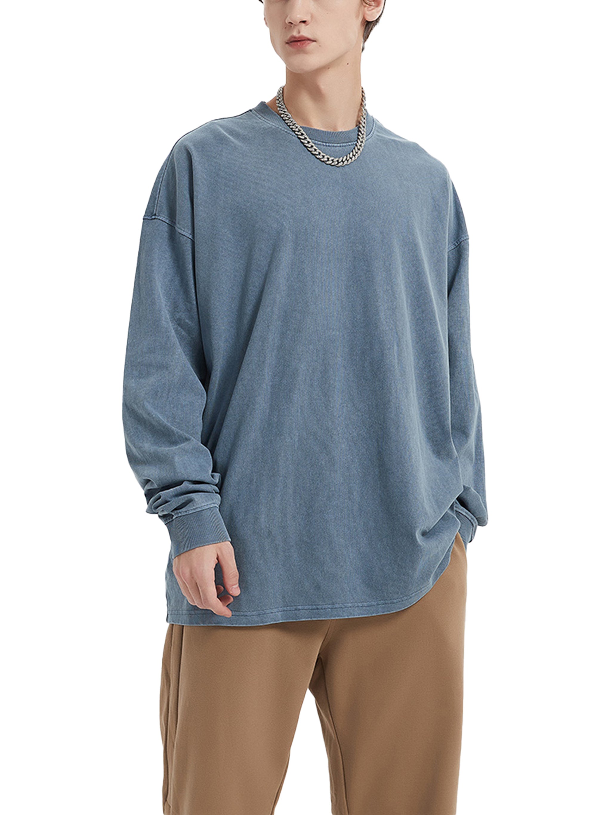Vintage-Wash Long Sleeve — 280 GSM Washed Cotton