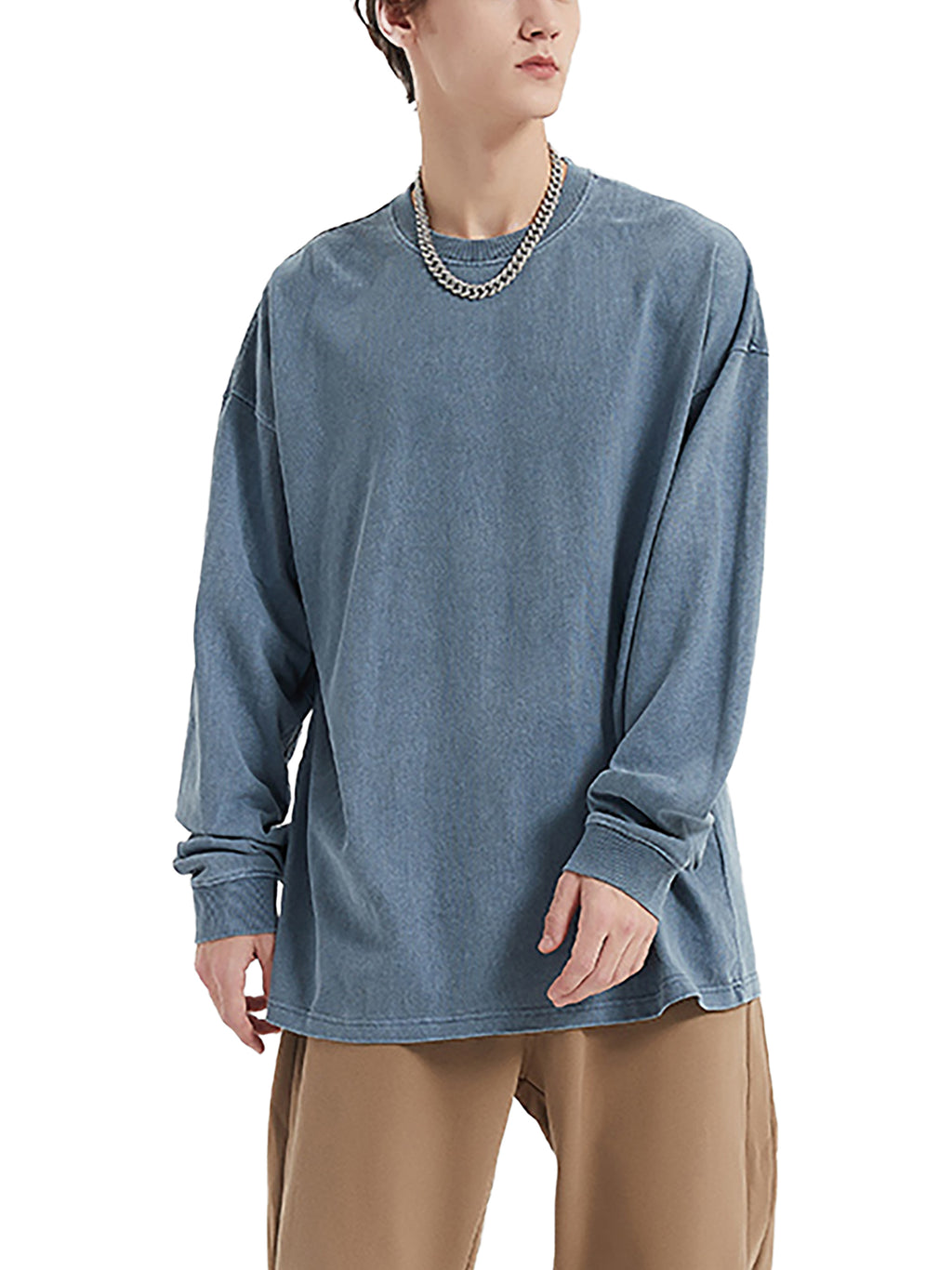 Vintage-Wash Long Sleeve — 280 GSM Washed Cotton