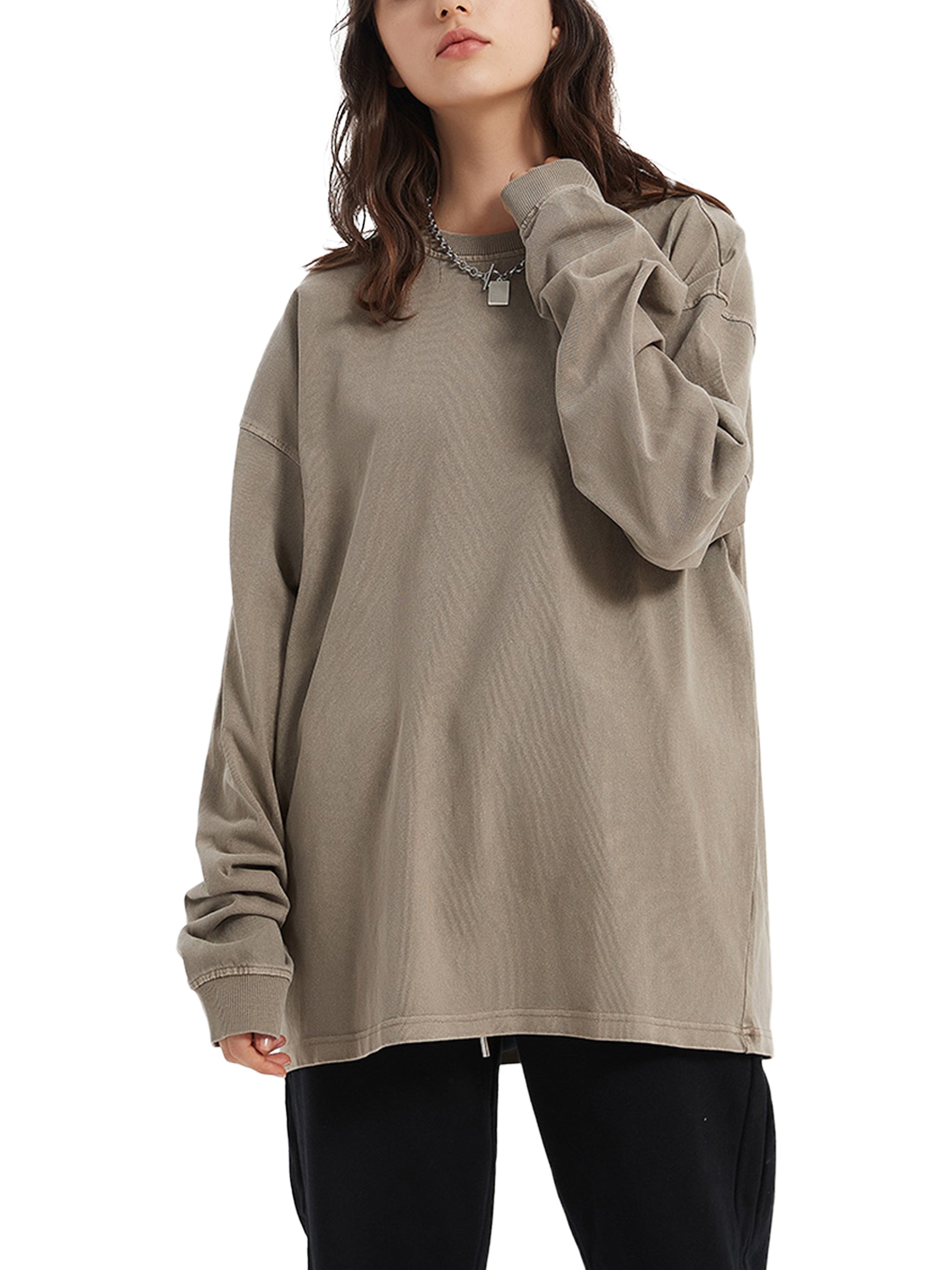 Vintage-Wash Long Sleeve — 280 GSM Washed Cotton