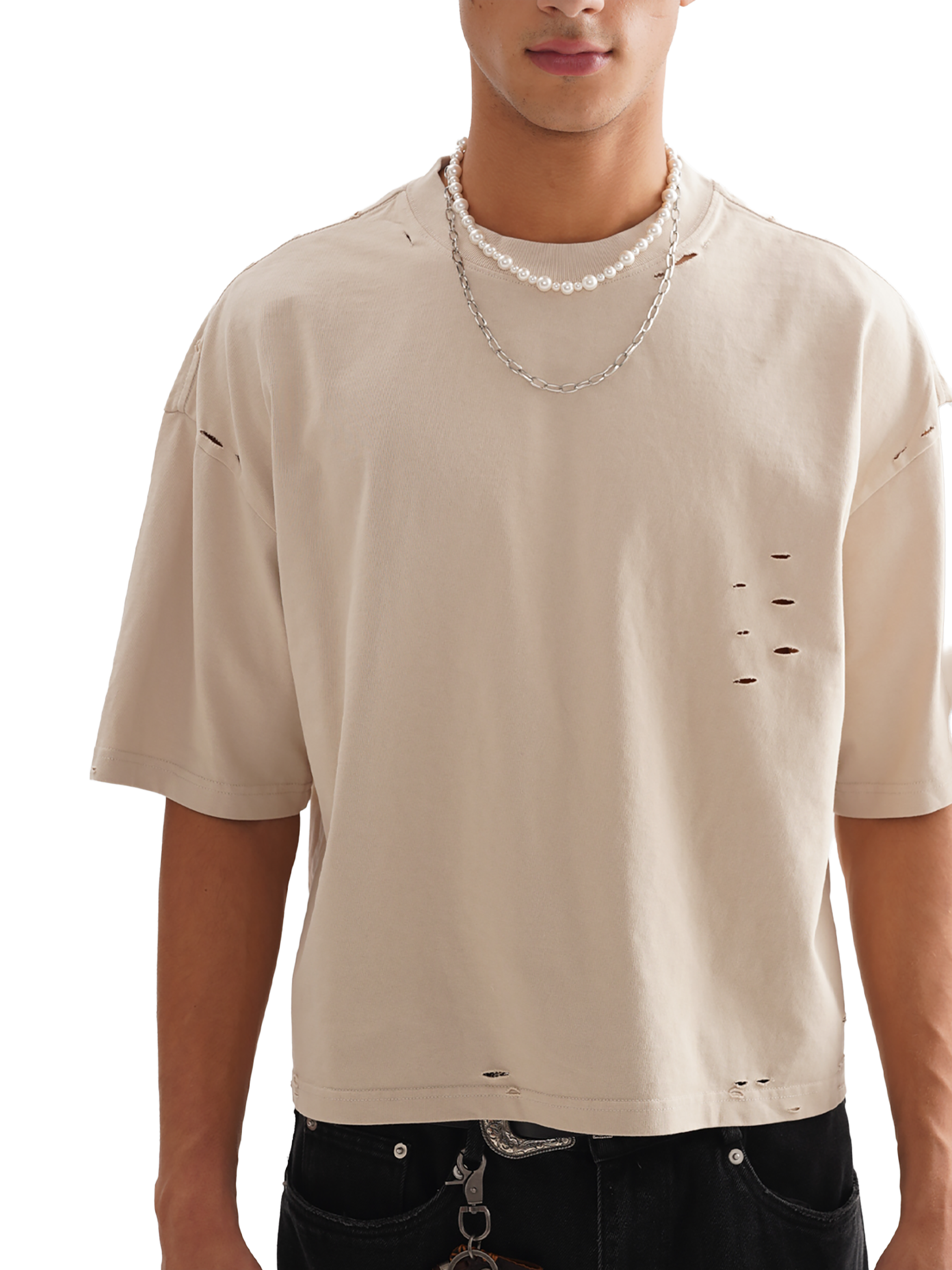 Frayed Boxy Tee — Distressed 250 GSM Finish