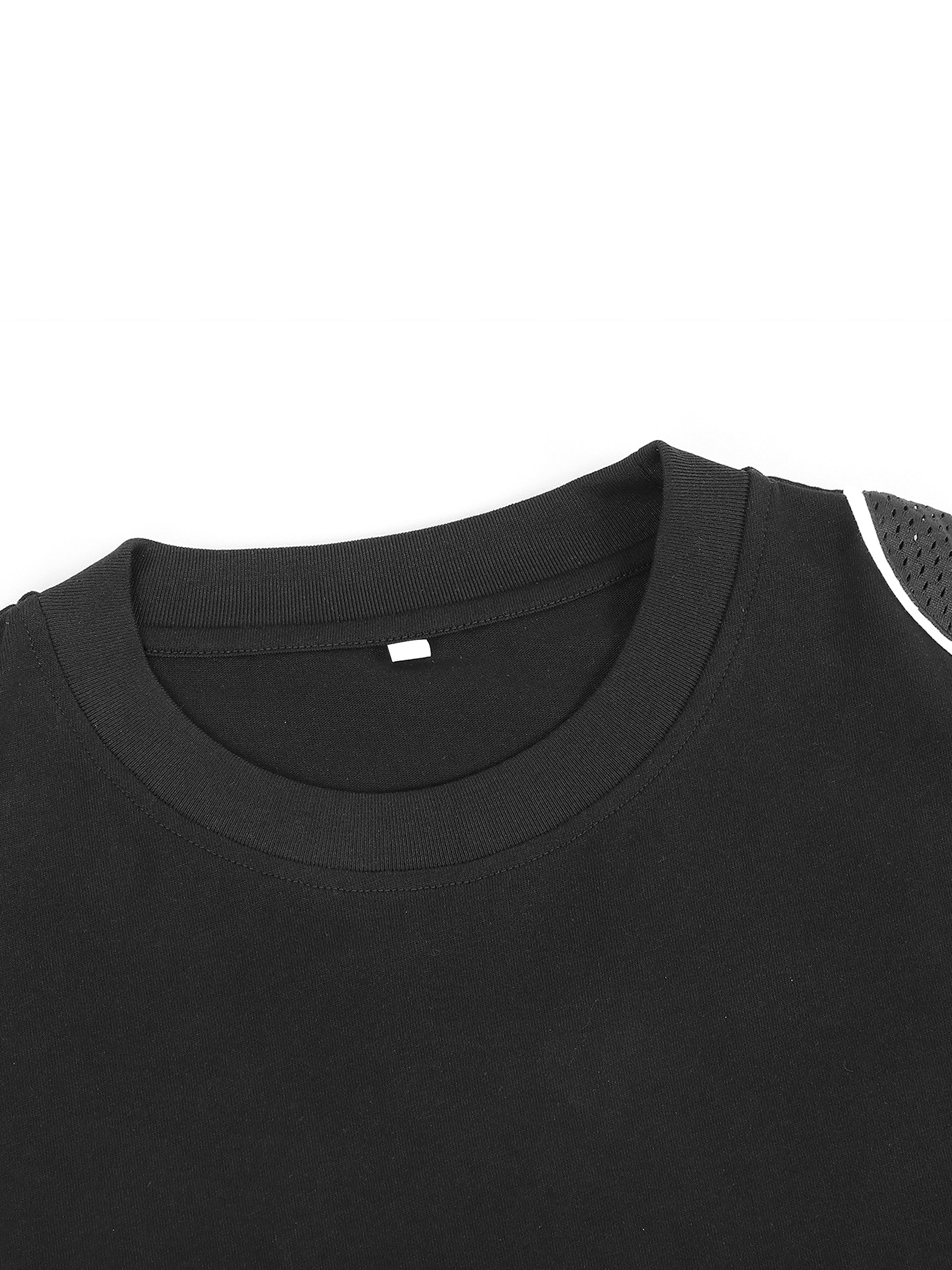 Contrast-Piped Panel Tee — 240 GSM