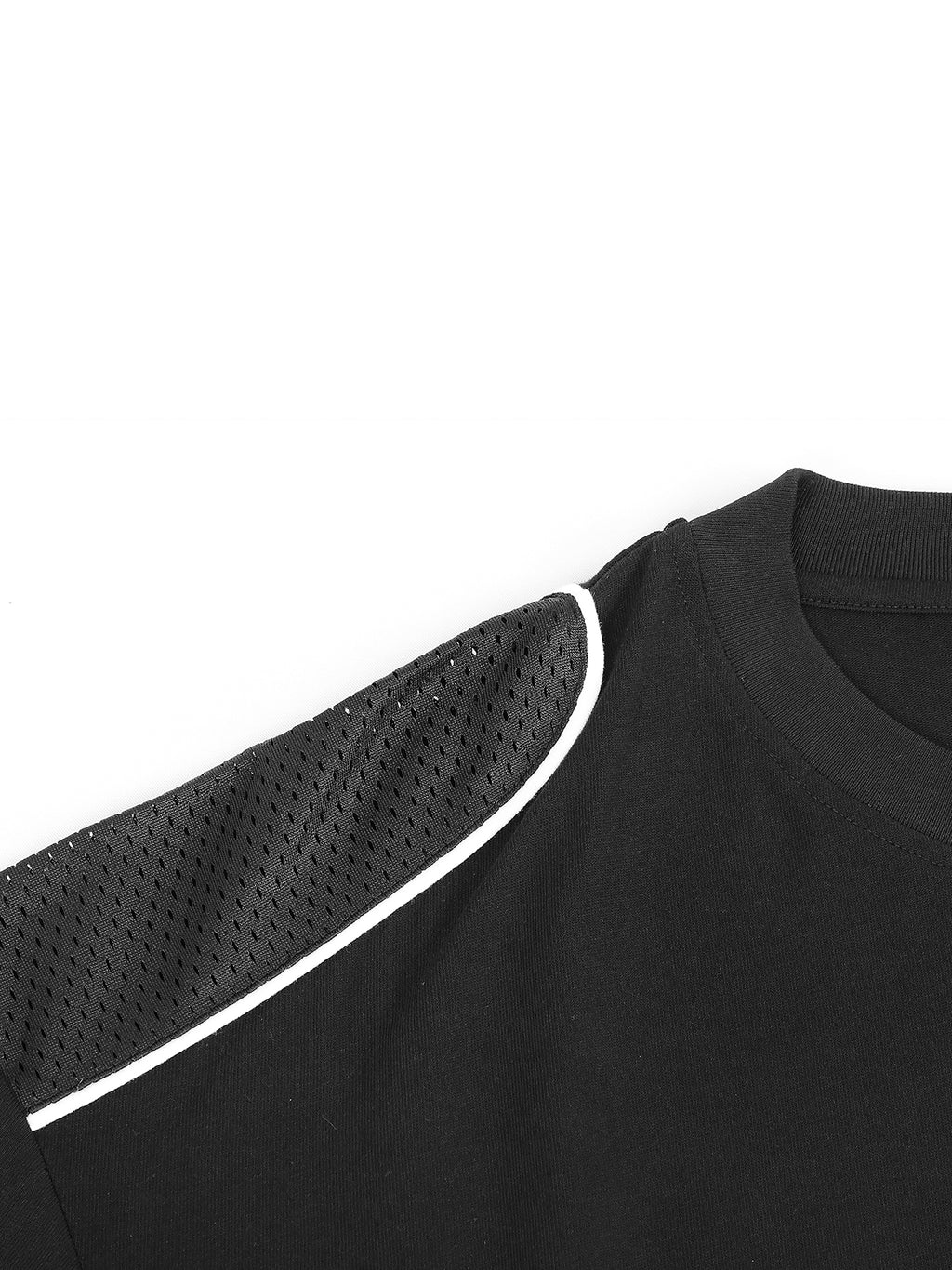 Contrast-Piped Panel Tee — 240 GSM