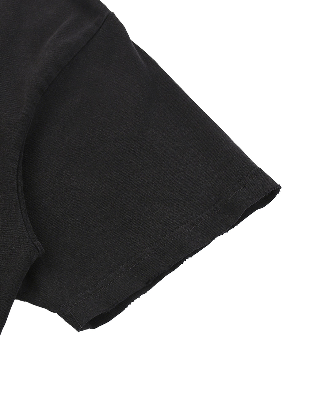Snow-Washed Raw-Hem Tee — Distressed 270 GSM Finish