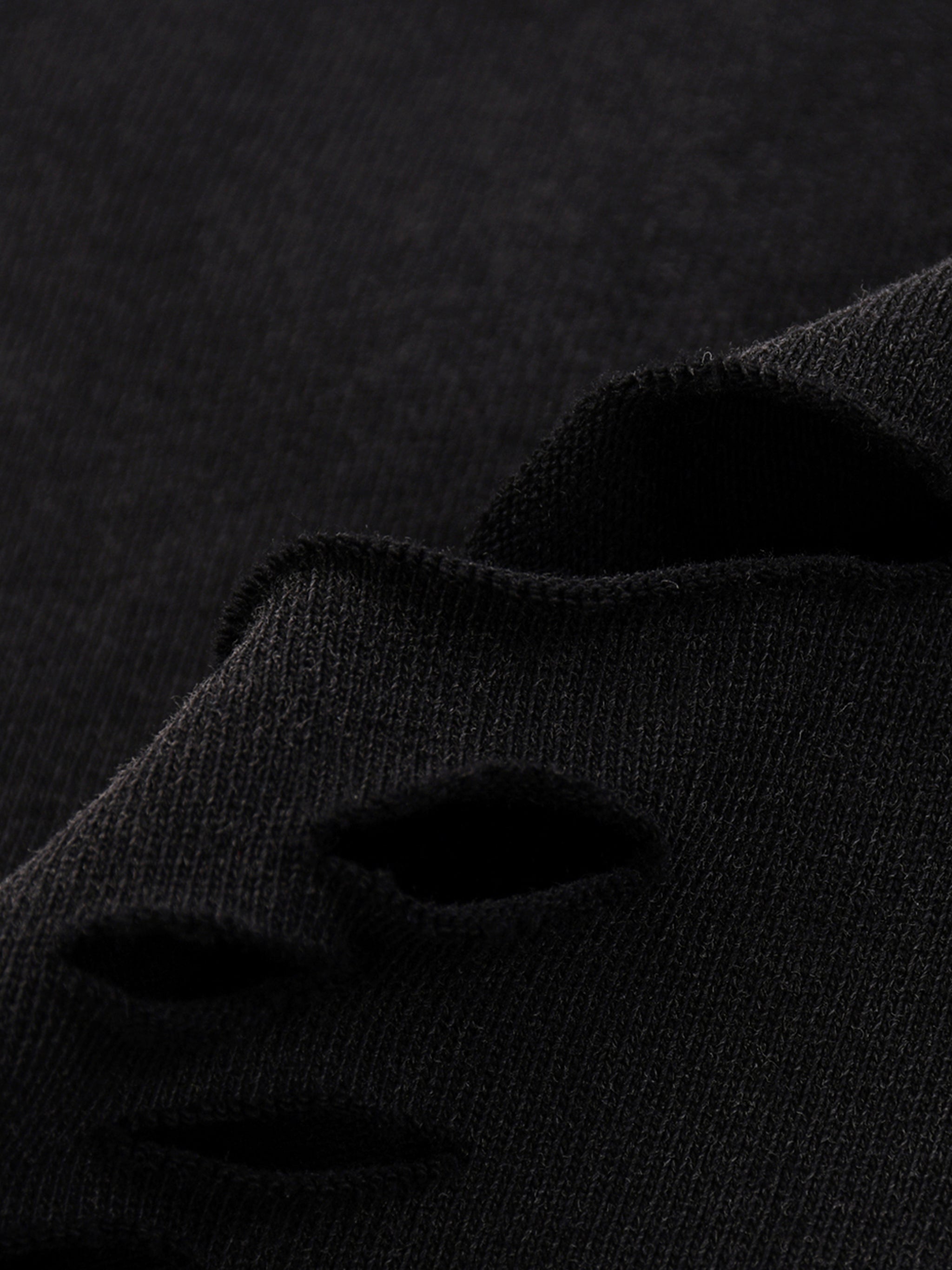 Snow-Washed Raw-Hem Tee — Distressed 270 GSM Finish