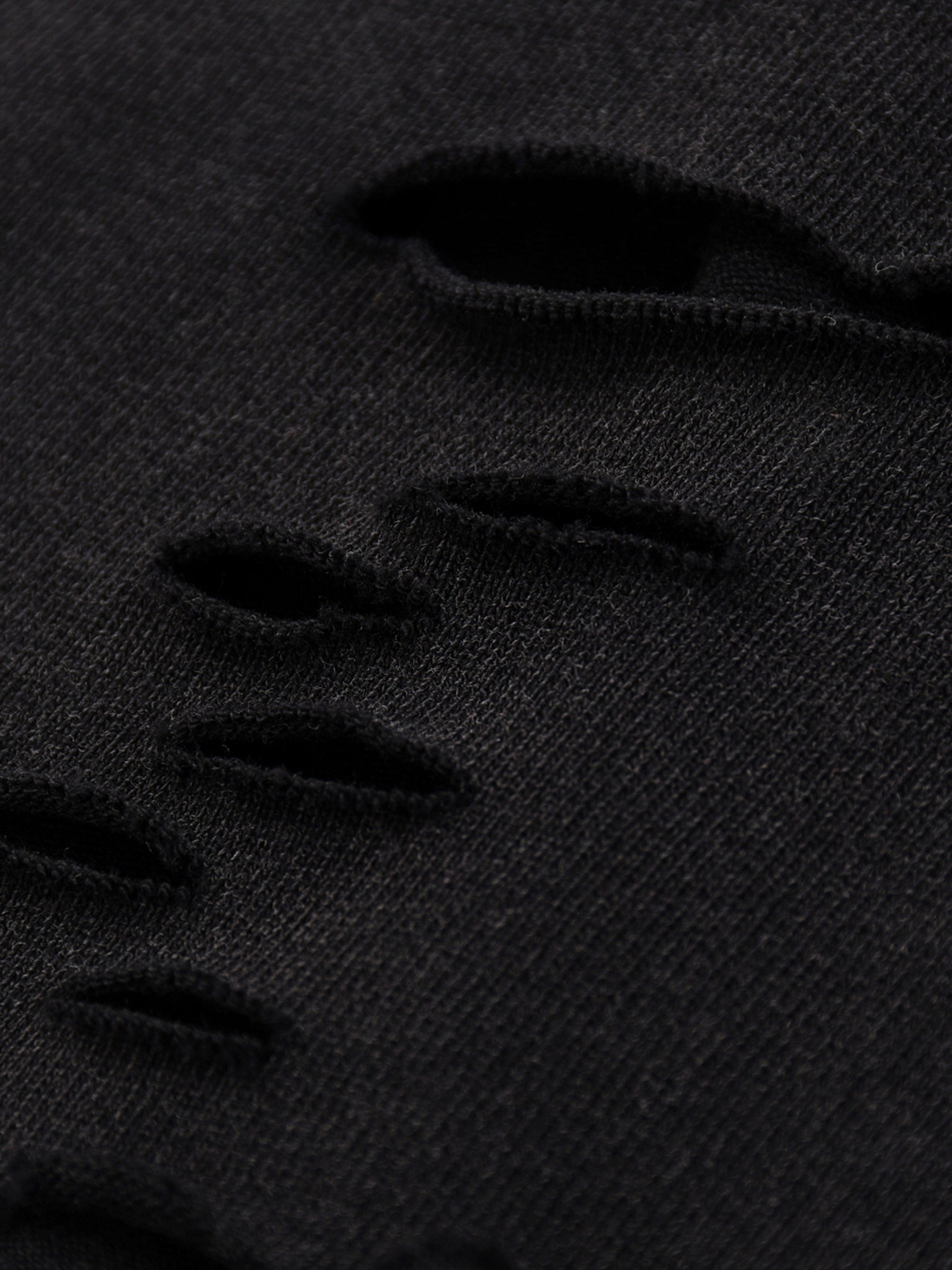 Snow-Washed Raw-Hem Tee — Distressed 270 GSM Finish