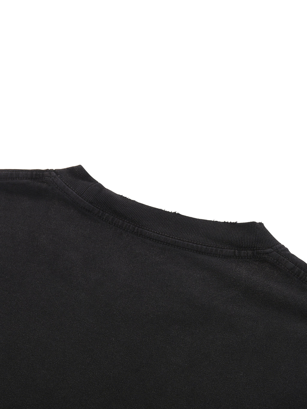 Snow-Washed Raw-Hem Tee — Distressed 270 GSM Finish
