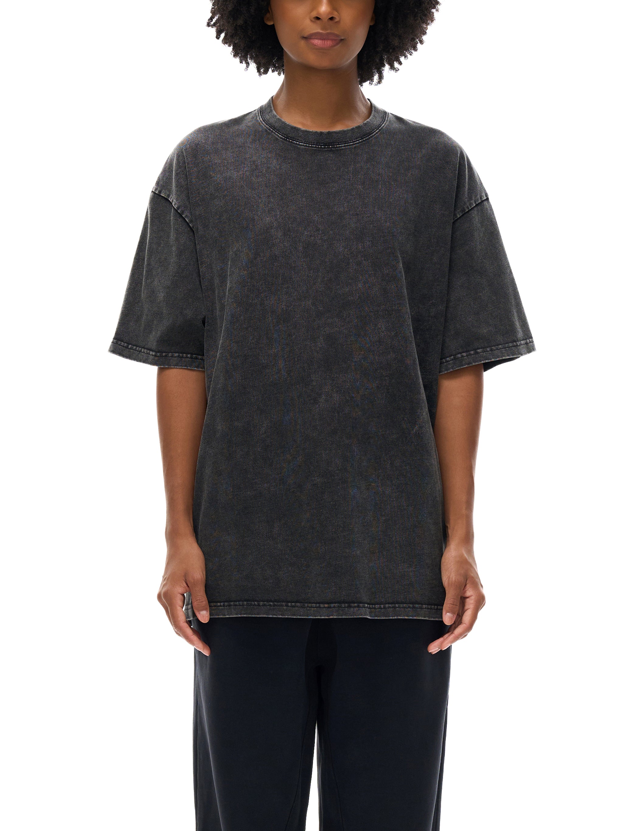 Snow-Washed Oversized Tee — Relaxed 250 GSM Cotton