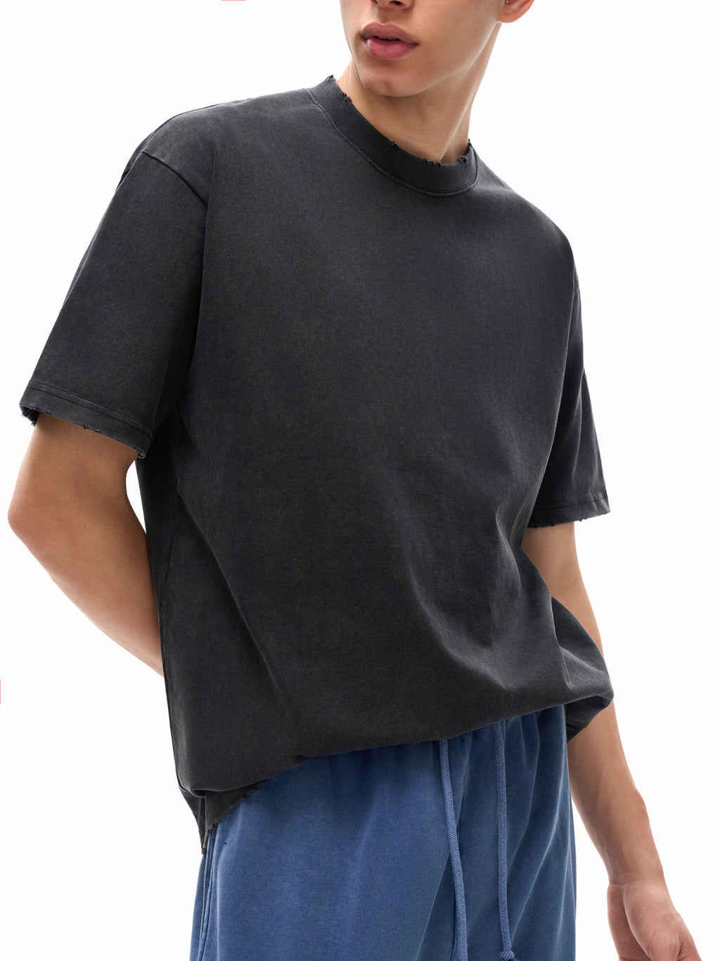 Vintage Frayed Heavyweight Tee — Dense 430 GSM Cotton