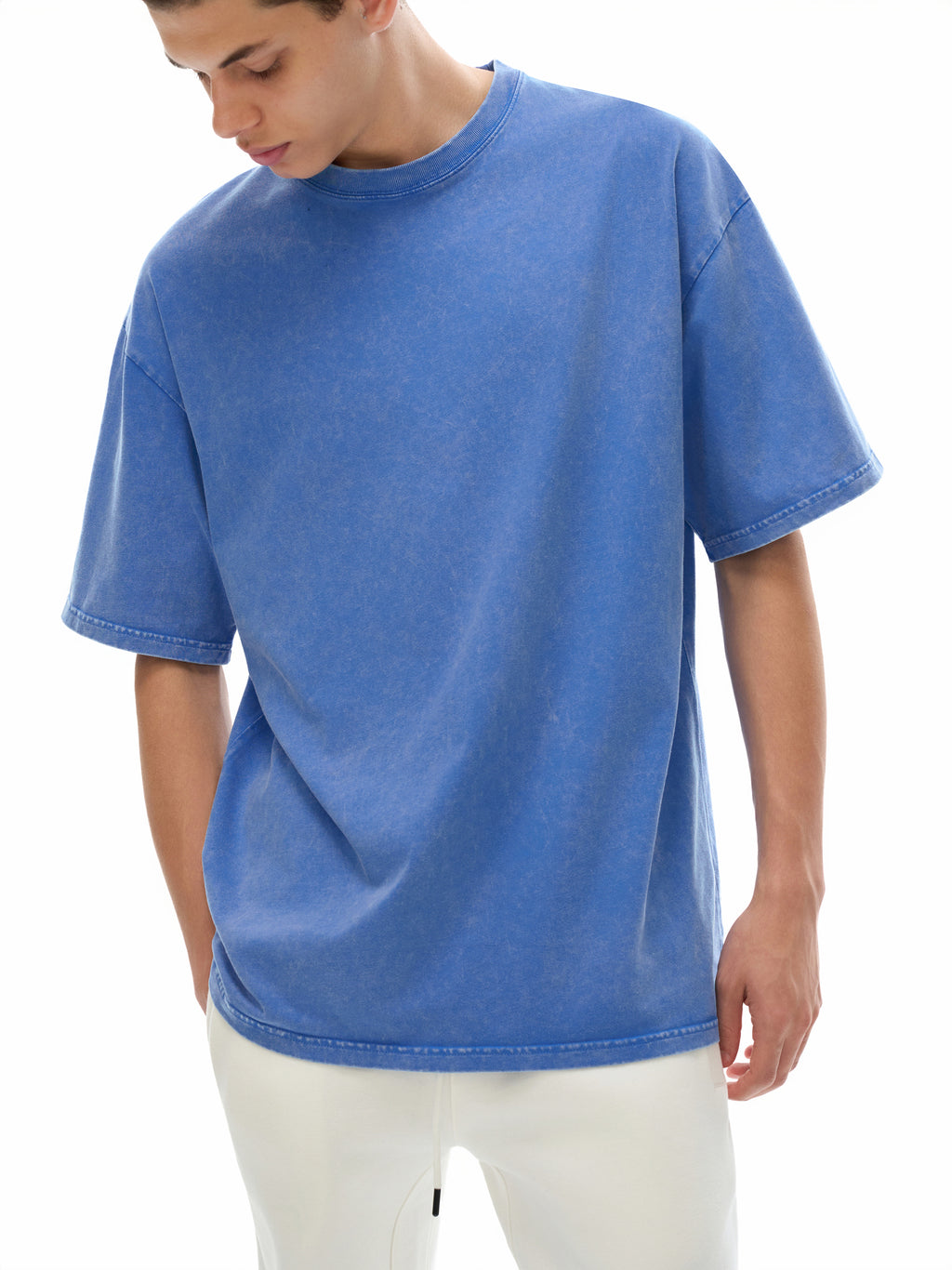 Snow-Washed Oversized Tee — Relaxed 250 GSM Cotton