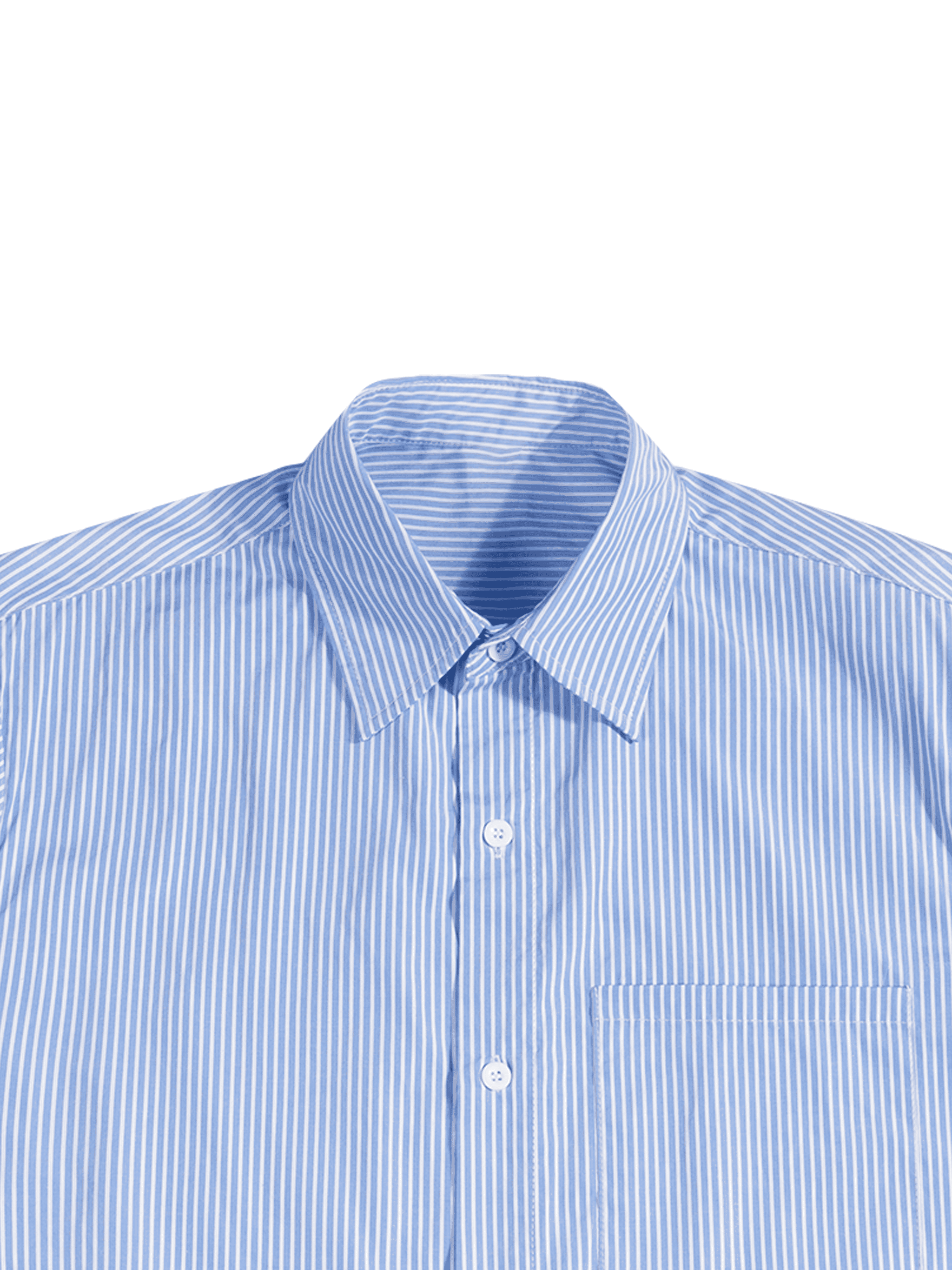 Vertical-Stripe Boxy Shirt — 100 GSM