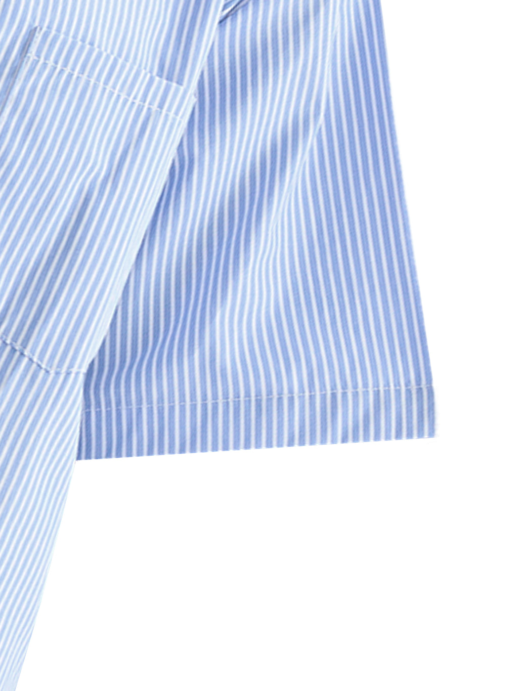 Vertical-Stripe Boxy Shirt — 100 GSM
