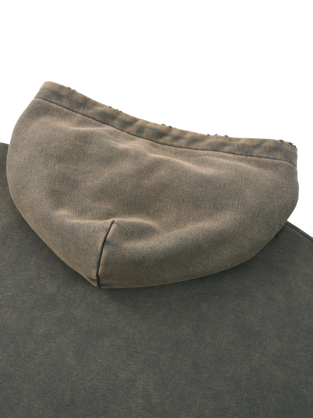 Vintage Frayed-Hem Hoodie — Worn-In 340 GSM Weight
