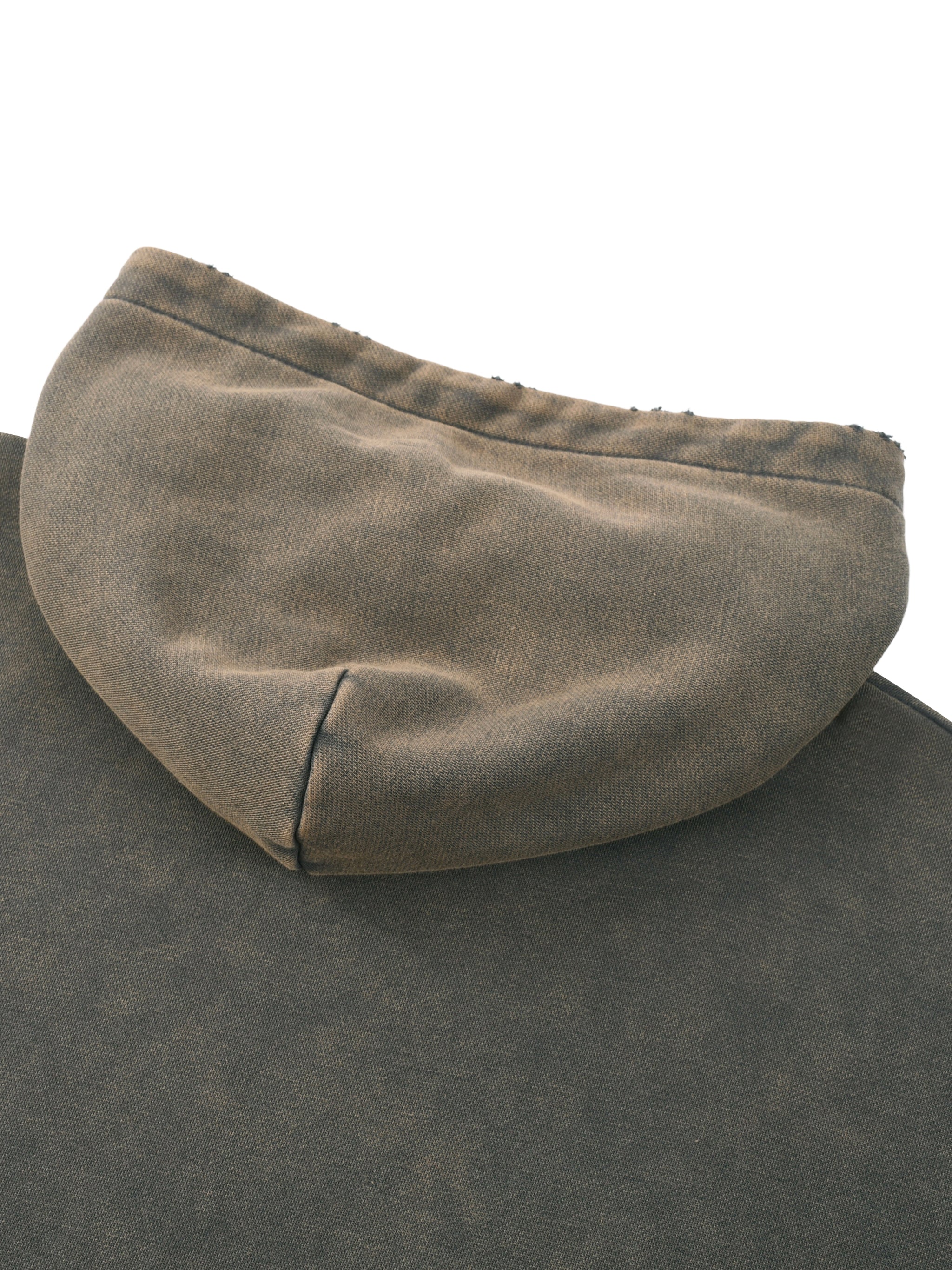 Vintage Frayed-Hem Hoodie — Worn-In 340 GSM Weight