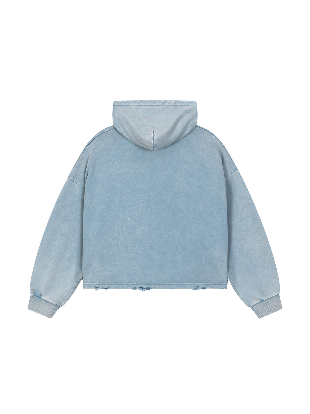 Vintage Frayed-Hem Hoodie — Worn-In 340 GSM Weight